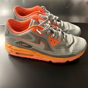 Nike Air Max Orange and Gray Running Shoes size 10